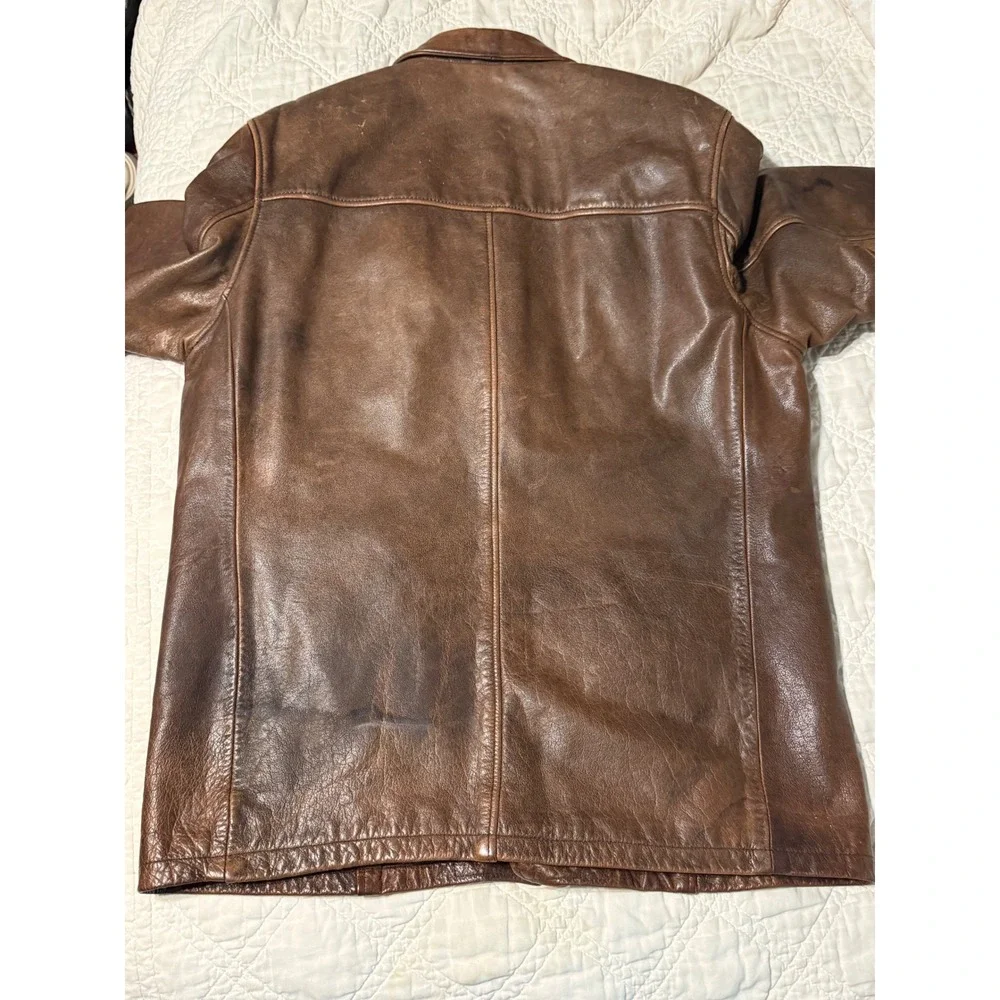 Wilsons Leather Jacket Mens Medium Brown Thinsulate Insulated Car Coat Vintage